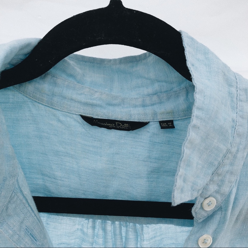 SOLD Linen Button Up - Picture 3 of 3